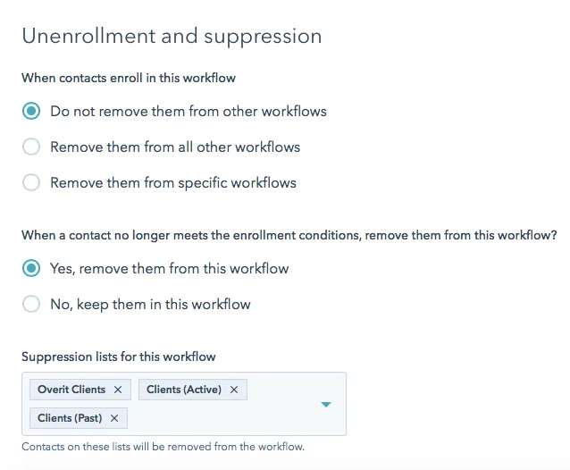Suppression Lists example 
