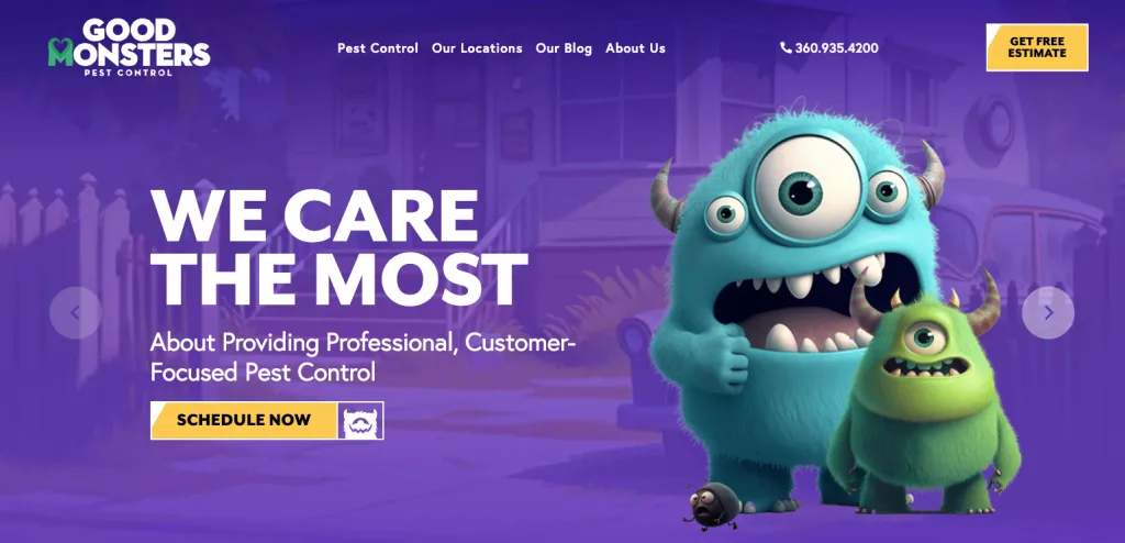 GoodMonster's website home page 